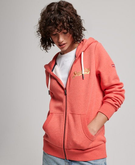 Superdry red hoodie womens shop