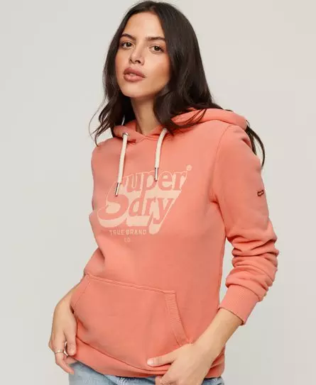 Superdry top coral hoodie