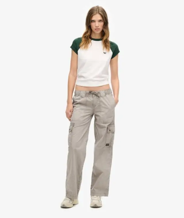 Superdry & Co Women's Low Rise Utility Pants Grey / Opal Grey - 