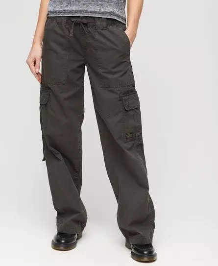 Superdry Women's Low Rise Utility Pants Black / Washed Black -