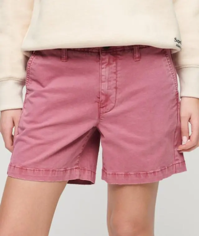 Superdry Women's Classic Chino Shorts Pink / Mauve Pink - 