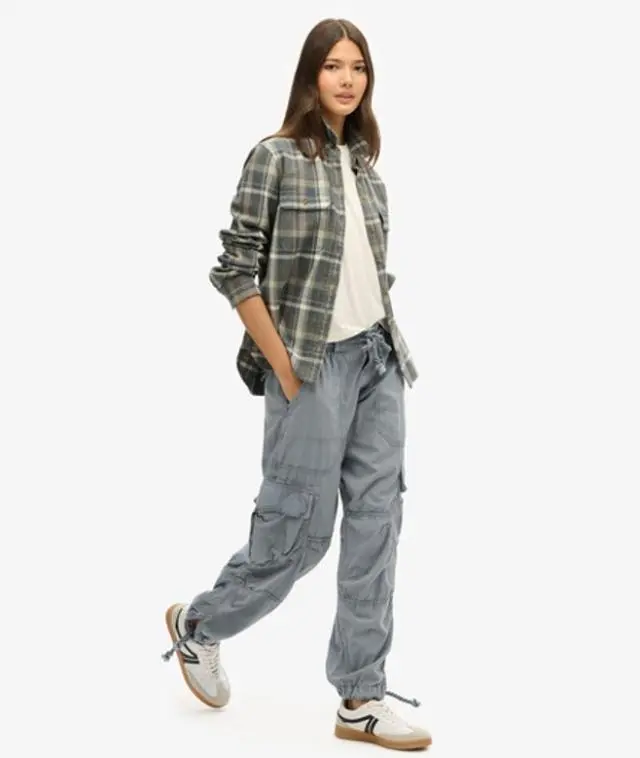 Superdry & Co Women's Lightweight Beach Cargo Pants Blue / Blue Mirage - 
