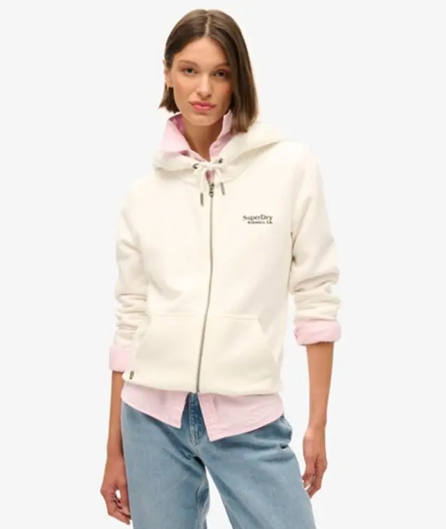 Superdry & Co Women's Essential Logo Zip Hoodie White / Off White - 