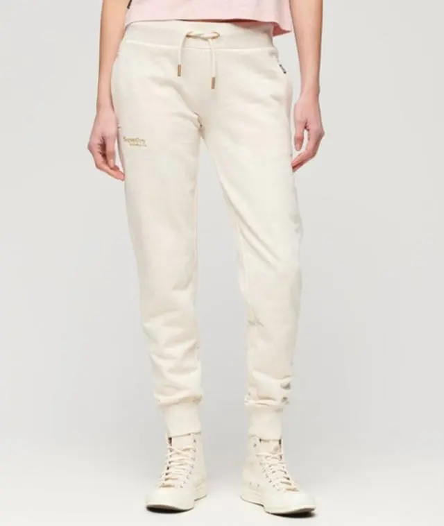 Superdry Women's Essential Logo Joggers Beige / Light Oat Marl - 
