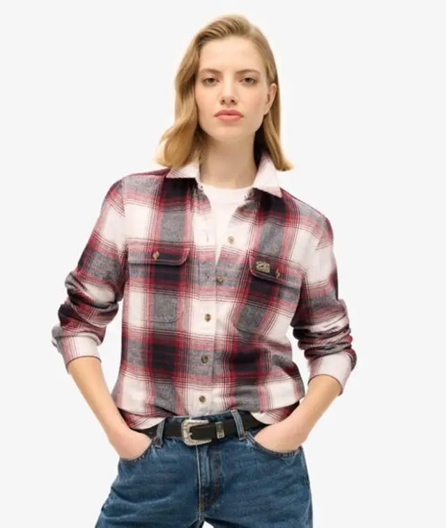 Superdry & Co Women's Lumberjack Check Flannel Shirt Red / Red/ivory Check - 