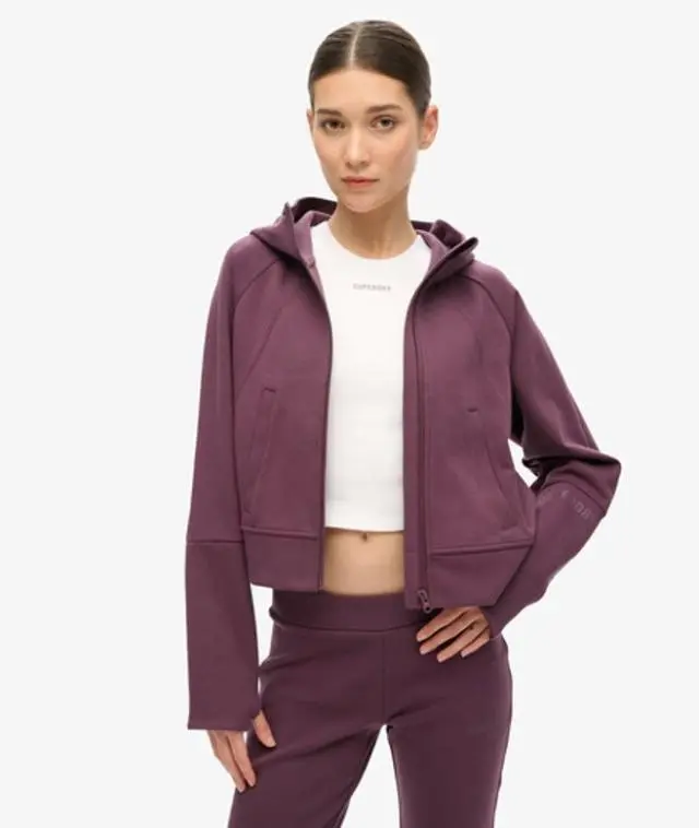 Superdry & Co Women's Sport Tech Relaxed Zip Hoodie Purple / Smoky Aubergine Purple - 