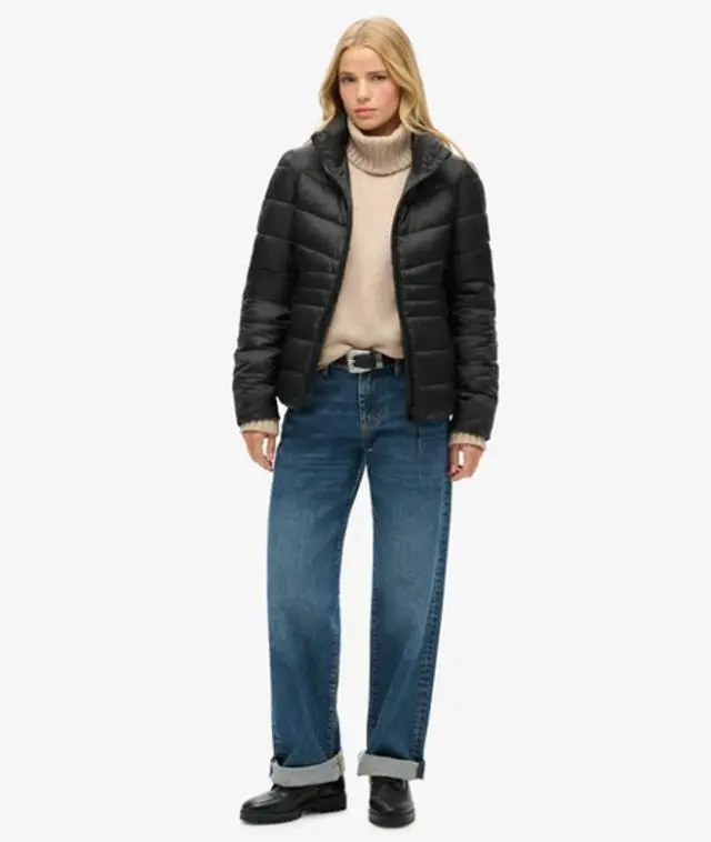 Superdry Women's Fuji Quilted Padded Jacket Black - 