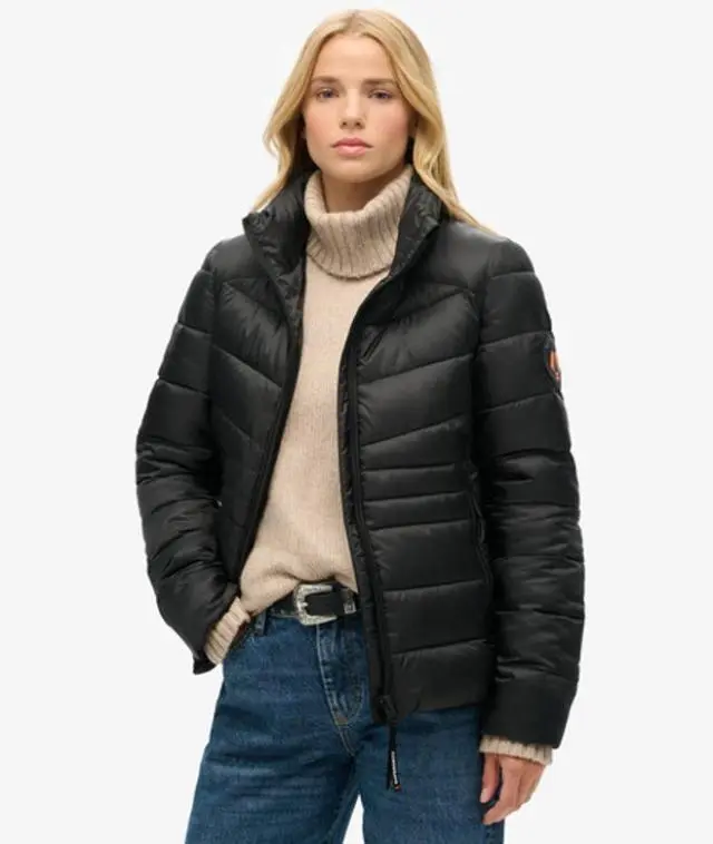 Superdry Women's Fuji Quilted Padded Jacket Black - 