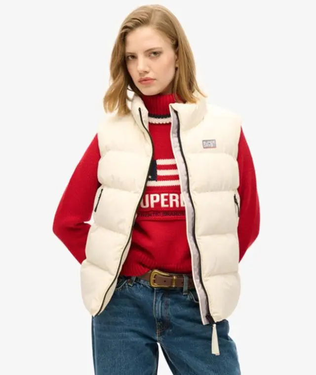 Superdry Women's Sports Puffer Gilet White / Off White - 