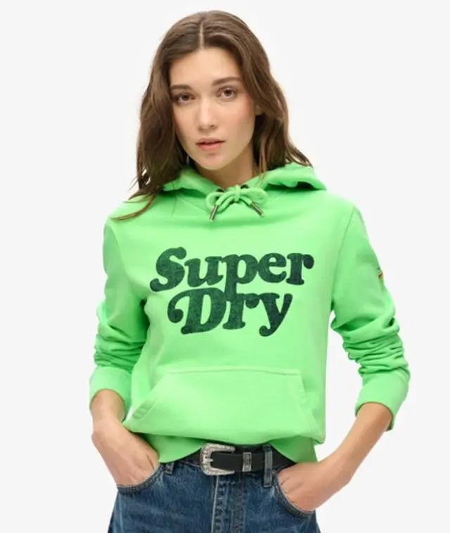 Superdry & Co Women's Cooper Tonal Logo Hoodie Green / Neo Mint Green - 