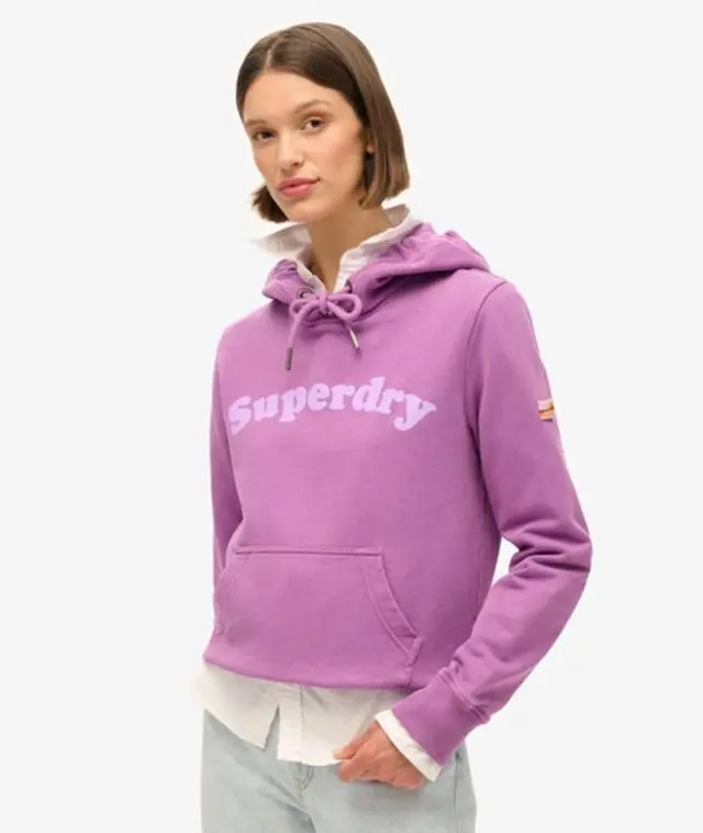 Superdry Women's Cooper Tonal Logo Hoodie Purple / Dewberry - 