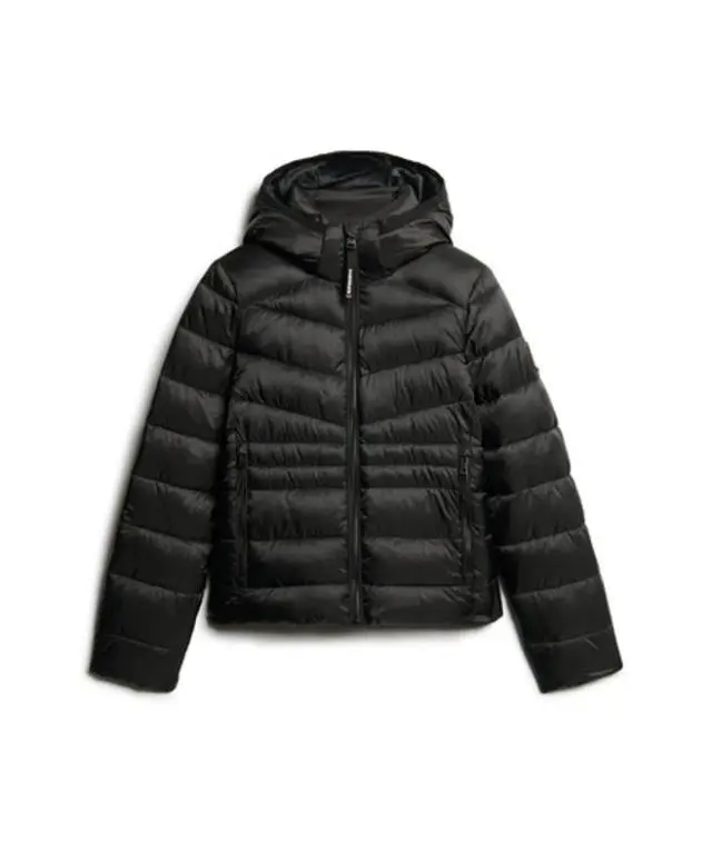 Superdry Women's Hooded Fuji Quilted Padded Jacket Black - 
