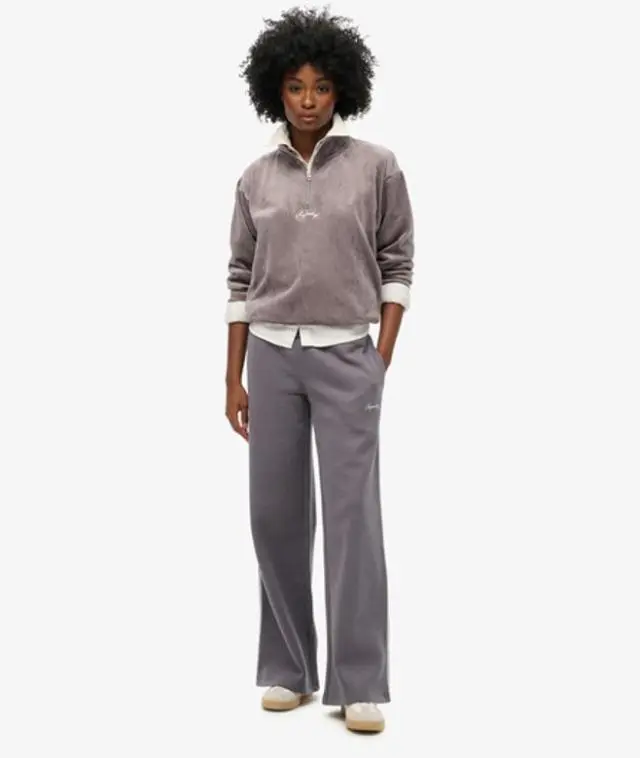 Superdry & Co Women's Country Club Straight Joggers Grey / Rock Dark Grey - 