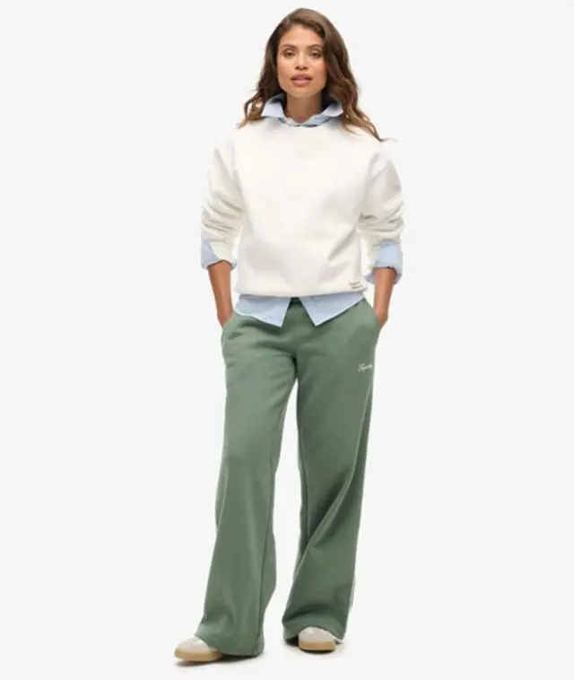 Superdry Women's Country Club Straight Joggers Green / Laurel Khaki - 