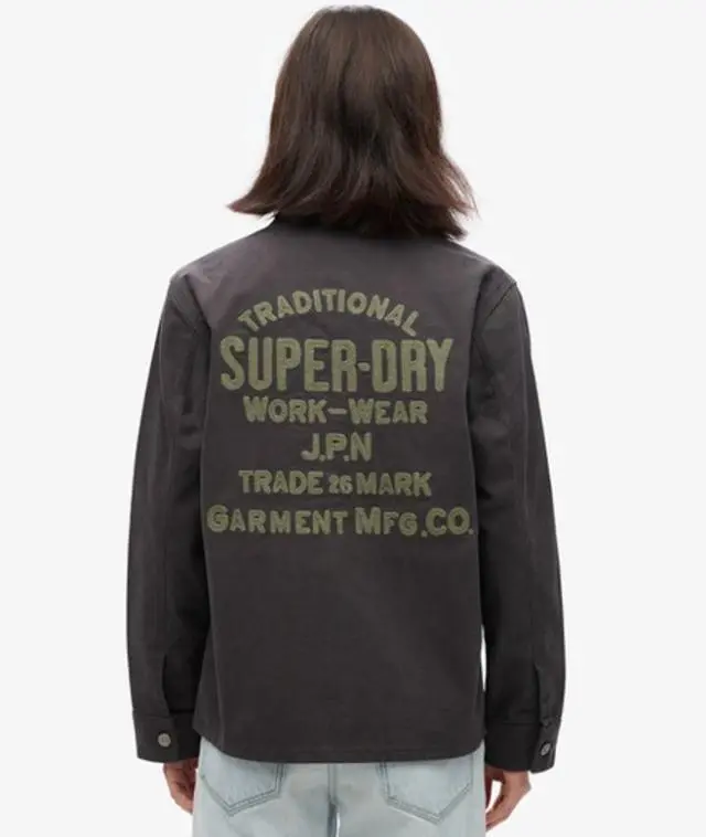 Superdry Women's Embroidered Chore Jacket Black / Blackboard - 