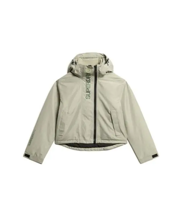 Superdry Women's Hooded Embroidered Windbreaker Jacket Green / Seagrass Green - 