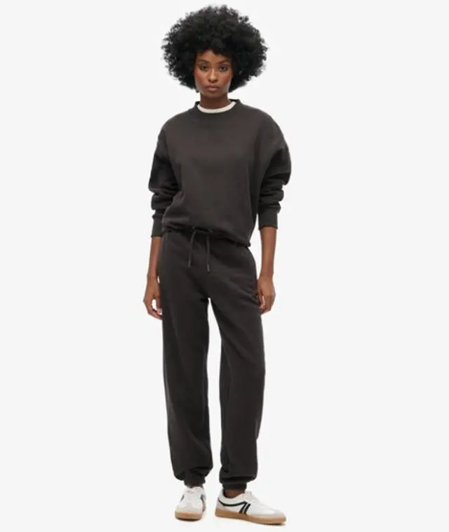 Superdry Women's Essential Logo Cuffed Joggers Brown / Bison Black - 