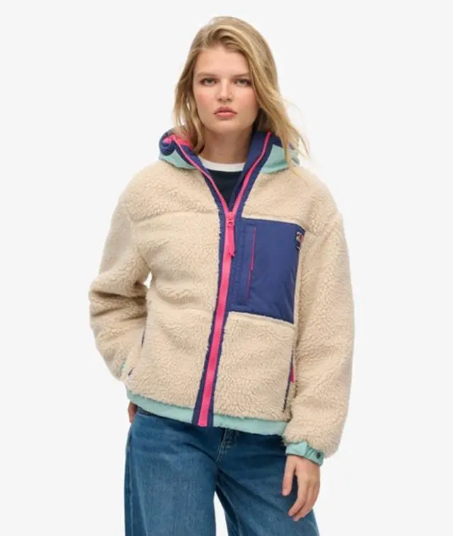 Superdry & Co Women's Vintage Hooded Fleece Jacket Cream / Vintage Ecru - 
