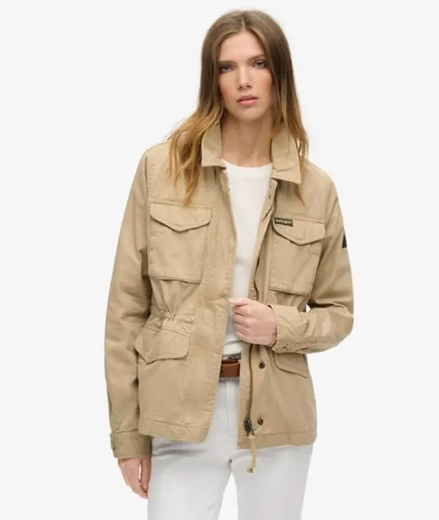 Superdry Women's Military M65 Lined Jacket Green / Canyon Beige - 