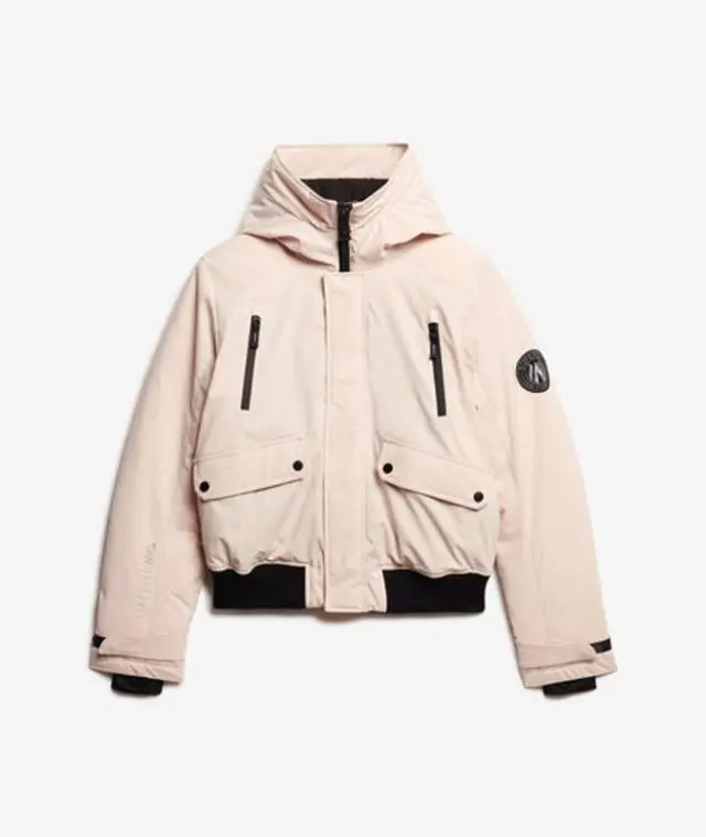 Superdry Women's City Padded Bomber Jacket Grey / Off Grey - 