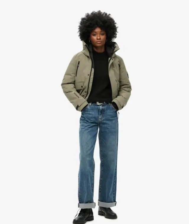 Superdry Women's City Padded Bomber Jacket Green / Dusty Olive Green - 