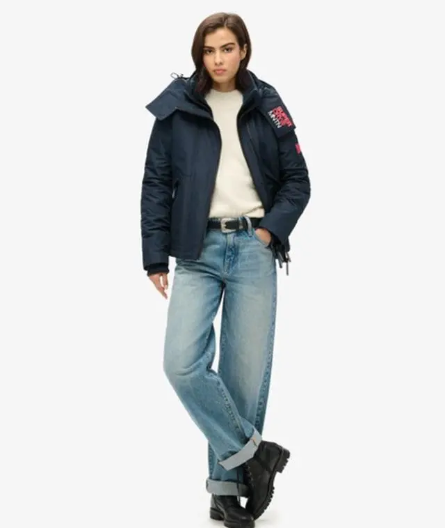Superdry Women's Hooded Mountain Windbreaker Jacket Navy / Eclipse Navy - 