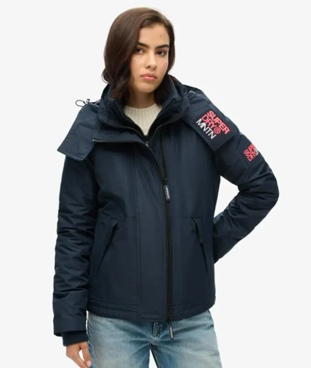 Superdry Women's Hooded Mountain Windbreaker Jacket Navy / Eclipse Navy - 