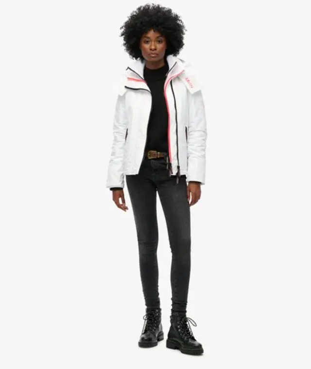Superdry Women's Hooded Mountain Windbreaker Jacket White / Optic - 