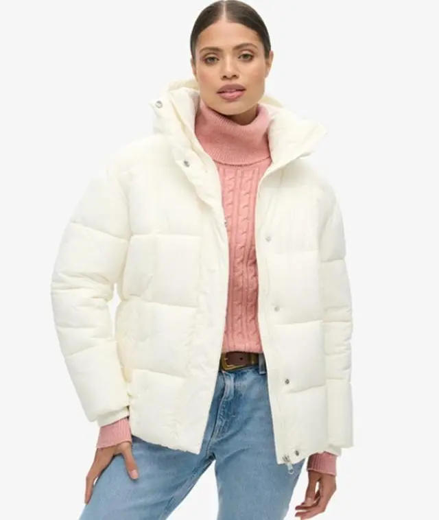 Superdry Women's Montpellier Duvet Coat White / Star White - 