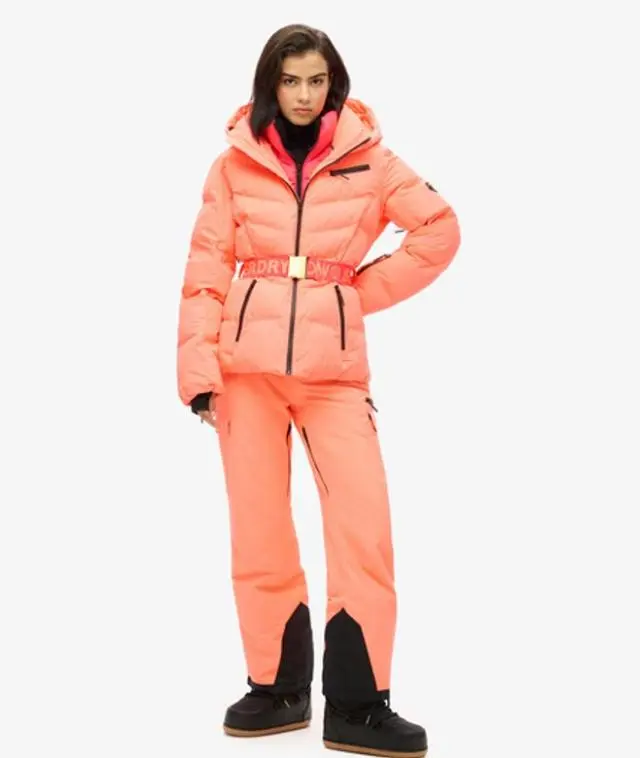 Superdry Women's Ski Luxe Puffer Jacket Coral / Pastelline Coral - 