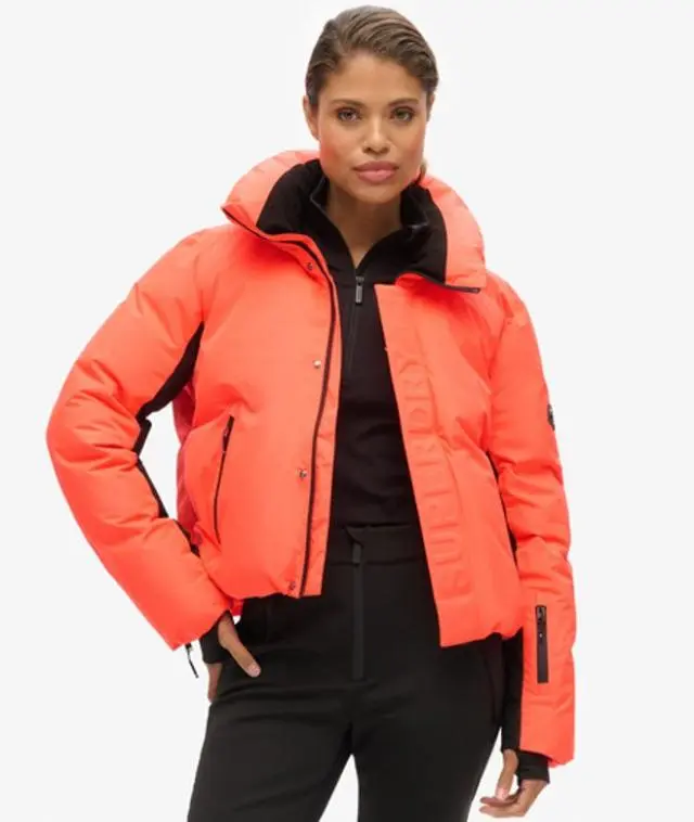 Superdry Women's Ski Slalom Puffer Jacket Coral / Volcanic Coral - 