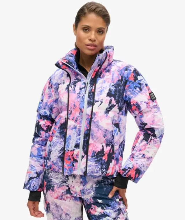 Superdry Women's Ski Boxy Puffer Jacket Purple / Mountain Mesh Purple - 