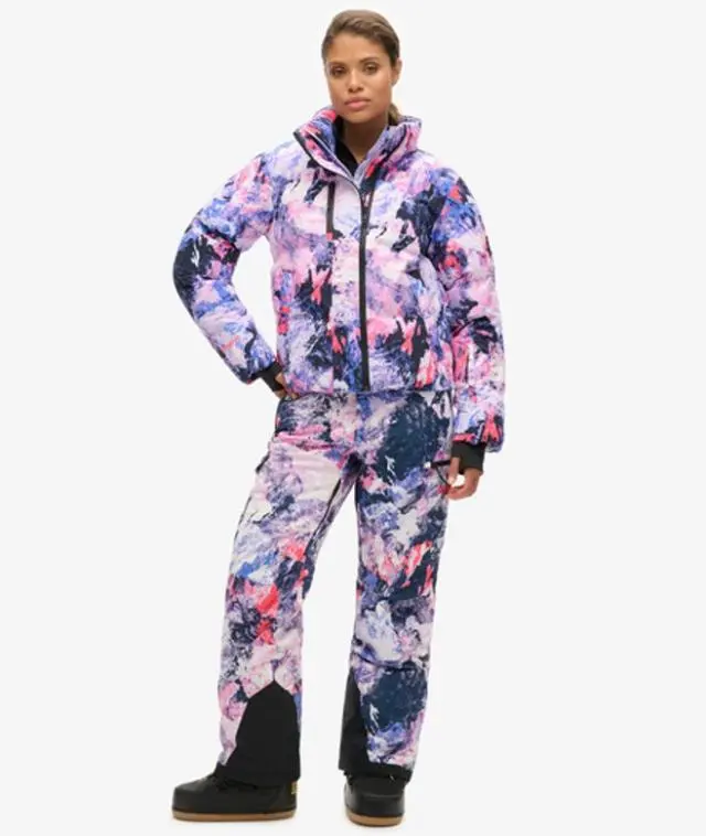 Superdry Women's Ski Boxy Puffer Jacket Purple / Mountain Mesh Purple - 