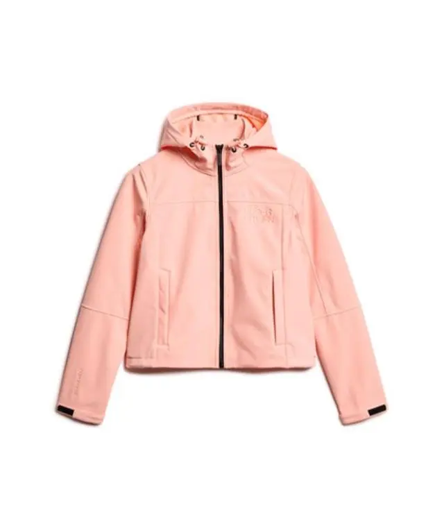 Superdry Women's Hooded Soft Shell Trekker Jacket Pink / Peach Pearl Pink - 