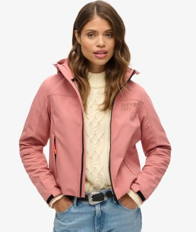 Superdry Women's Hooded Soft Shell Trekker Jacket Pink / Withered Rose - 