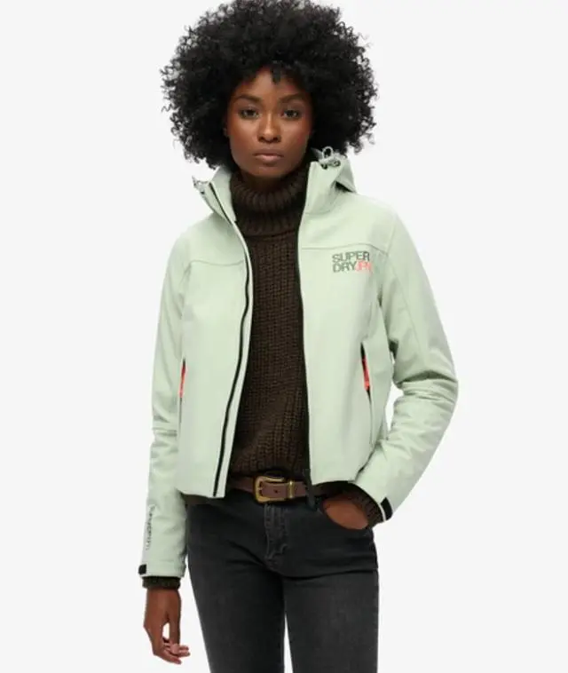 Superdry Women's Hooded Soft Shell Trekker Jacket Light Grey / Puritan Grey - 