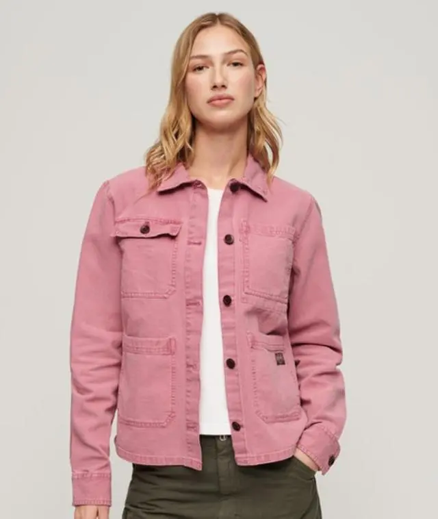 Superdry Women's Four Pocket Chore Jacket Pink / Dusty Rose - 