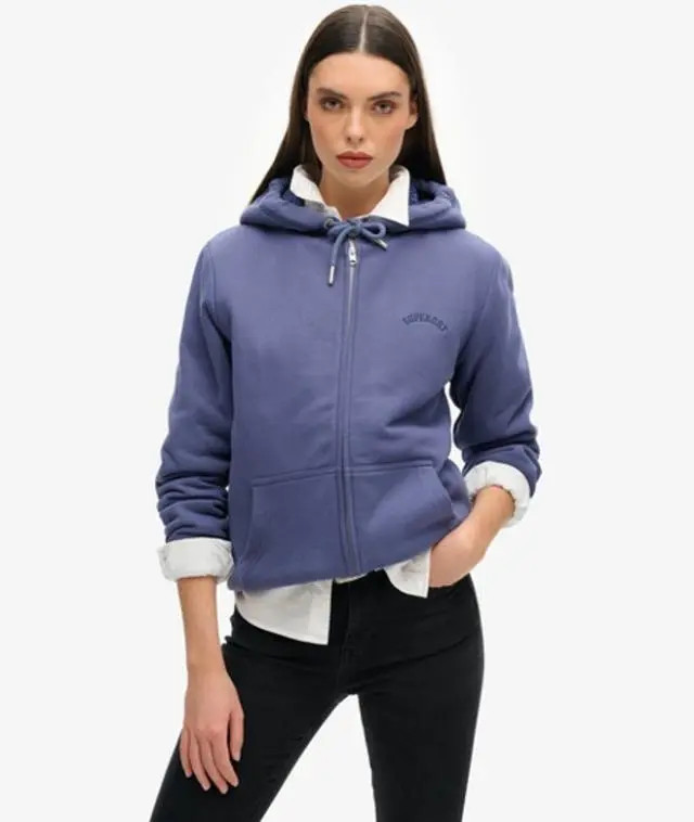 Superdry Women's Borg Lined Zip Hoodie Navy / Mariner Navy - 