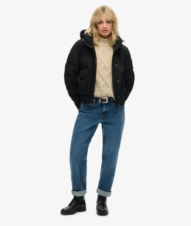 Superdry Women's Everest Bomber Jacket Black / Jet Black - 