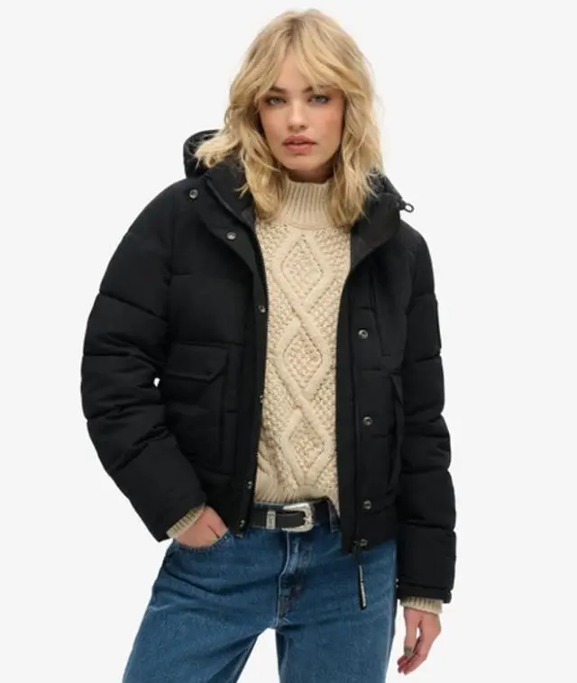 Superdry Women's Everest Bomber Jacket Black / Jet Black - 