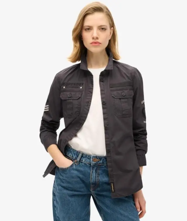 Superdry Women's Military Shirt Black / Blackboard - 