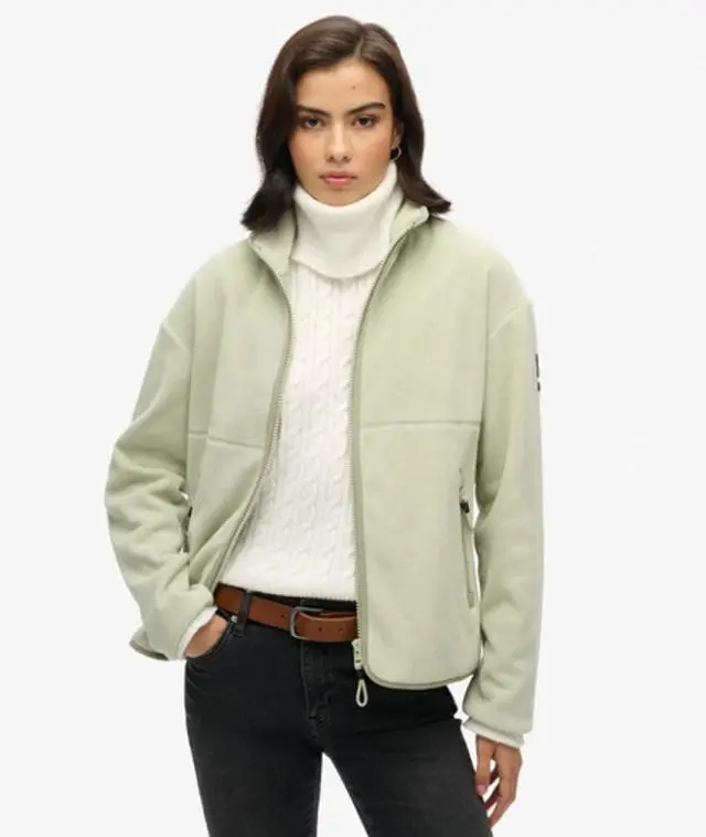 Superdry & Co Women's Active Full Zip Fleece Green / Dusty Sage - 