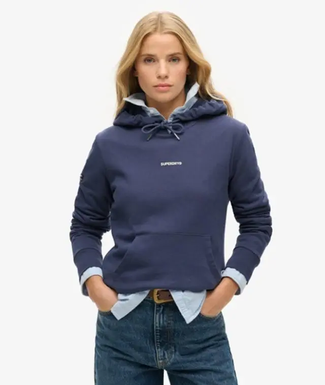 Superdry & Co Women's Plain Hoodie Navy / Classic Navy - 