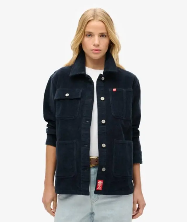 Superdry Women's Corduroy Chore Jacket Navy / Eclipse Navy - 