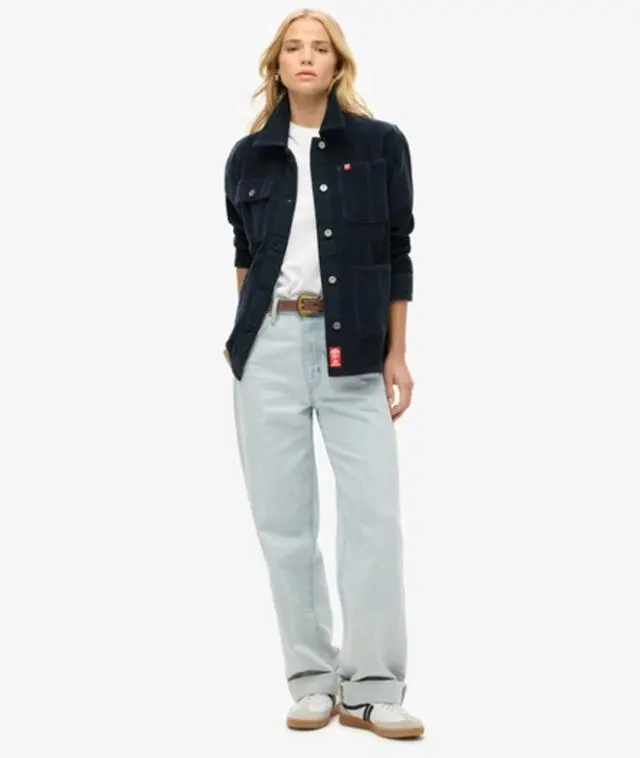 Superdry Women's Corduroy Chore Jacket Navy / Eclipse Navy - 