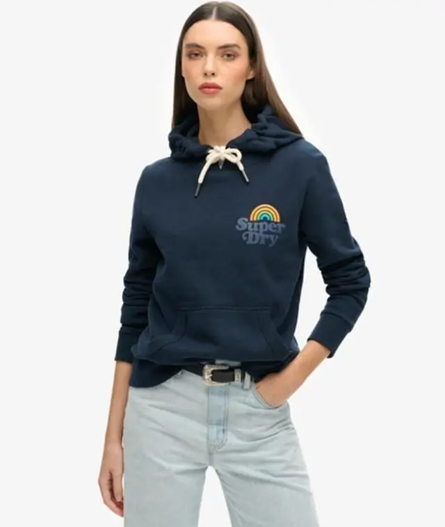 Superdry & Co Women's Vintage Rainbow Hoodie Navy / Eclipse Navy - 