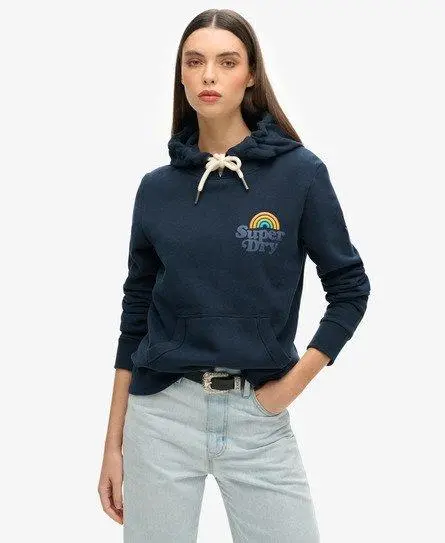 Superdry Women's Vintage Rainbow Hoodie Navy / Eclipse Navy - 