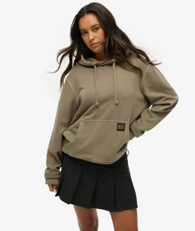 Superdry Women's Oversized Contrast Stitch Hoodie Brown / Washed Morel Brown - 