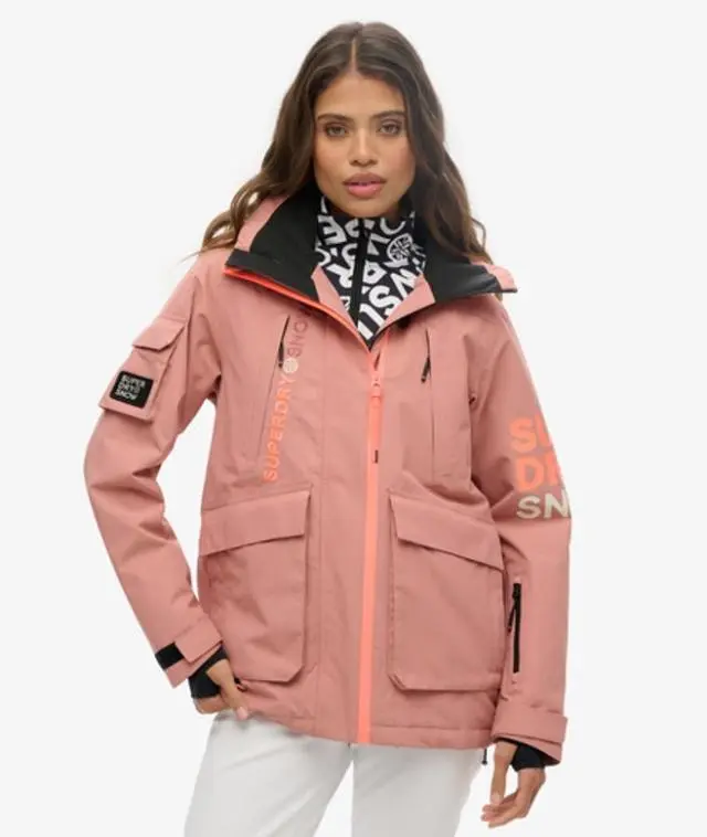 Superdry & Co Women's Ski Ultimate Rescue Jacket Pink / Ash Rose - 