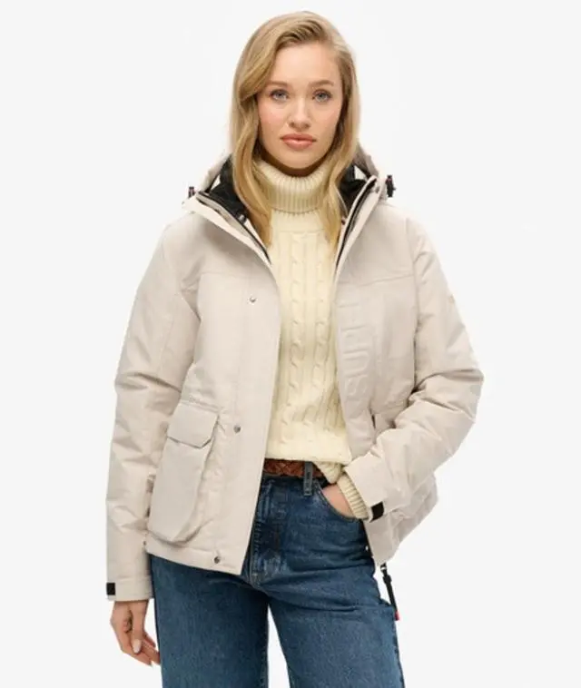 Superdry Women's Hood Ultimate Windbreaker Jacket Cream / Chateau Gray - 